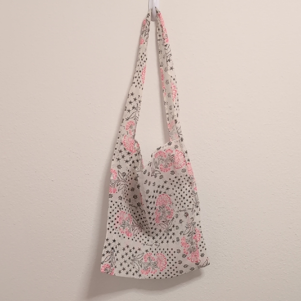 Free People Pink and Black Shoulder Bag with Bohemian Flair